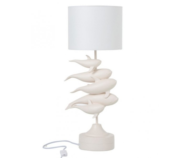 Bílá stolní lampa Dolphins –Ø 23*60 cm