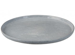 Světle šedý keramický jídelní talíř Shiny blue XL - Ø 32cm