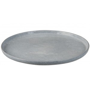 Světle šedý keramický jídelní talíř Shiny blue XL - Ø 32cm