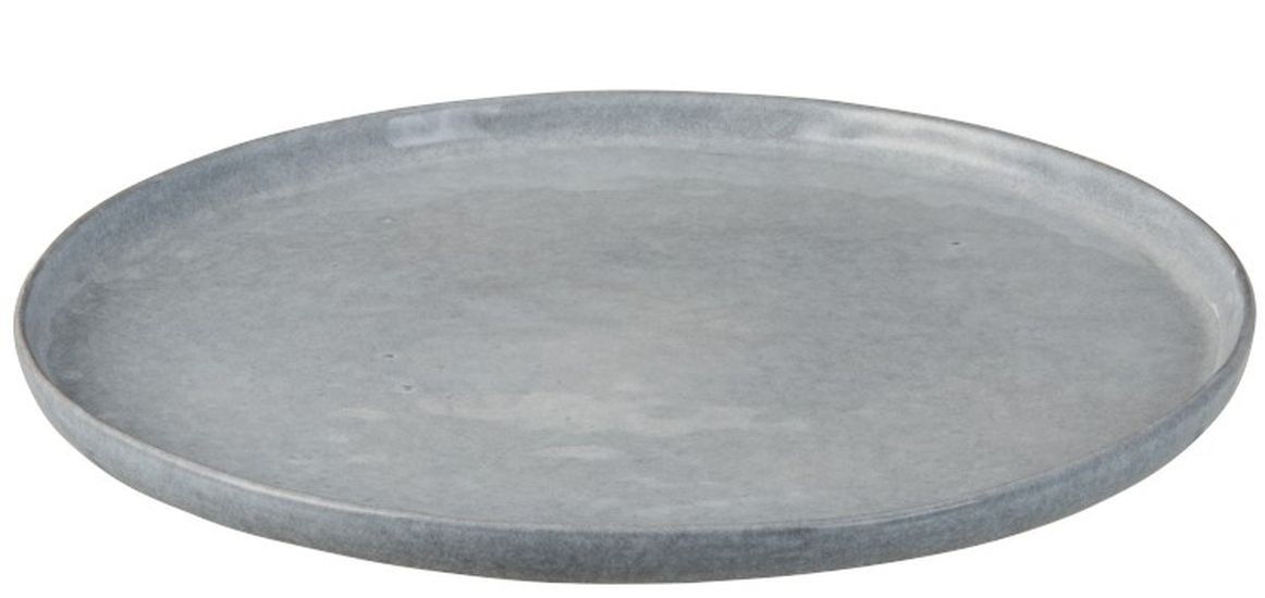 Světle šedý keramický jídelní talíř Shiny blue XL - Ø 32cm