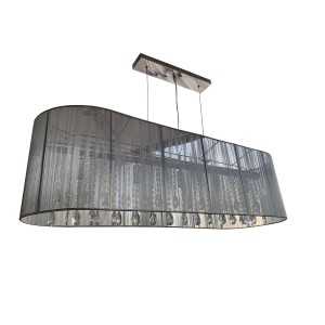 Oválné šedé závěsné světlo Venezia Grey - 110*30cm / 5*E14