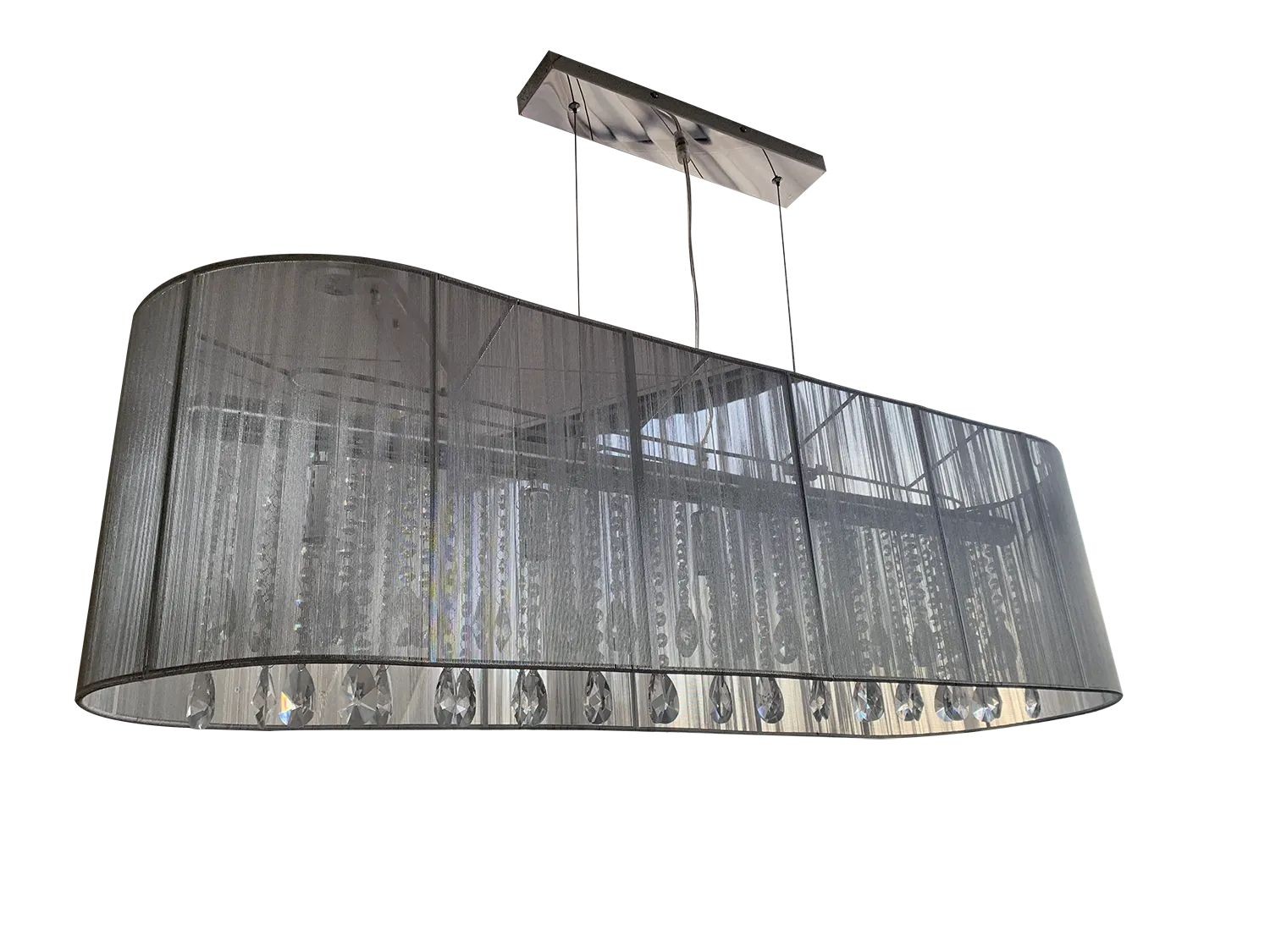 Oválné šedé závěsné světlo Venezia Grey - 110*30cm / 5*E14