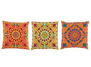 Set 3 barevných bavlněných polštářů Orient - 48*48*11 cm