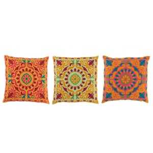 Set 3 barevných bavlněných polštářů Orient - 48*48*11 cm