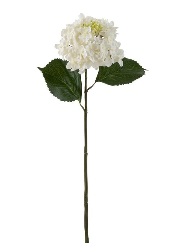 Bílá dekorační květina Hortenzie - 51cm