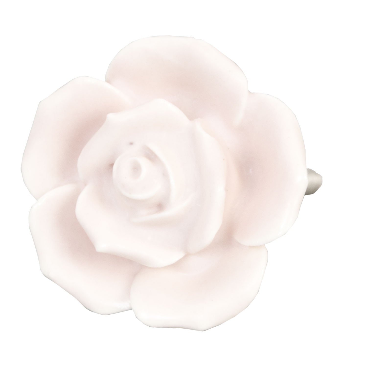 Keramická úchytka Růže světle růžová - Ø 4,5 cm Clayre & Eef