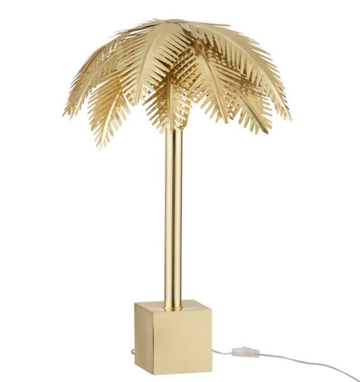 Zlatá kovová stolní palmová lampa Coconut - Ø 45*72 cm J-Line by Jolipa