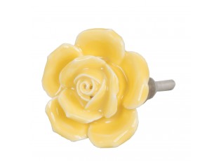 Keramická úchytka růže žlutá - pr 4,5 cm