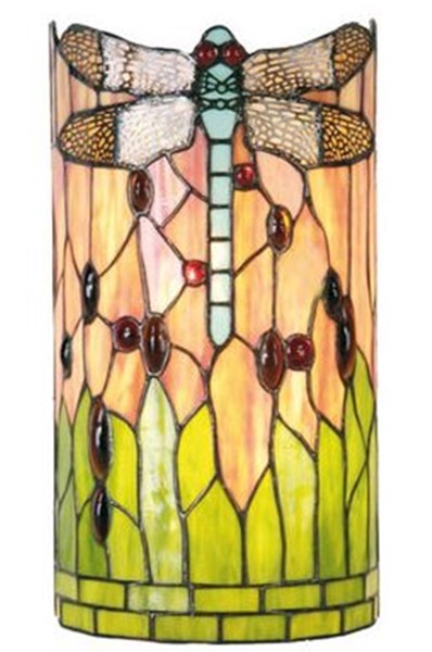 Nástěnná lampa Tiffany Dragonfly - 20*11*36 cm 2x E14 / Max 40W Clayre & Eef