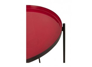 Červený kovový odkládací stolek Cerise - 32*8*60 cm