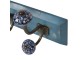 Modrý dřevěný věšák s barevnými knopkami - 45*10*18 cm