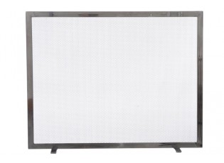 Stříbrná nerezová clona ke krbu - 76*16*60 cm