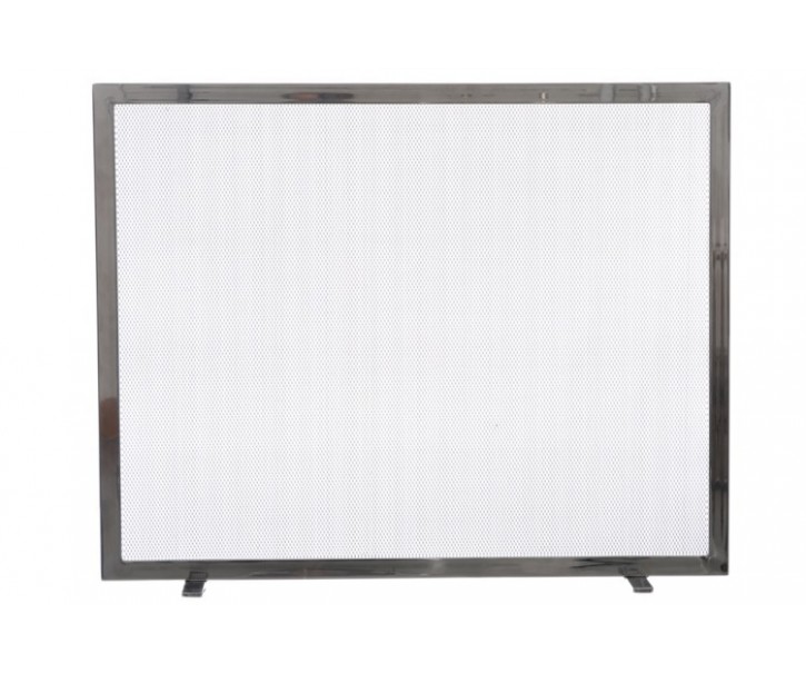 Stříbrná nerezová clona ke krbu - 76*16*60 cm