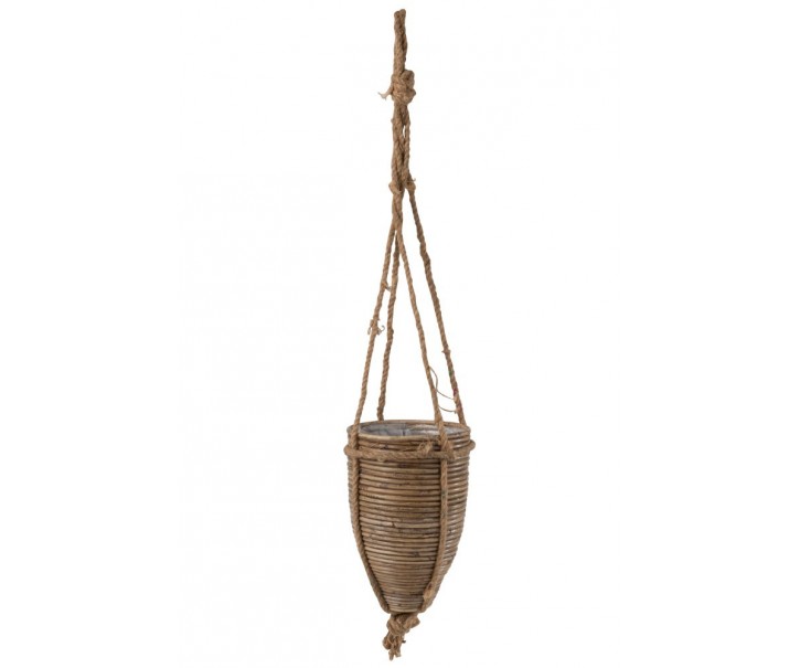 Závěsný ratanový květináč Hang - Ø20*30 cm J-Line by Jolipa