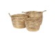 Set 3 ratanových košů se zlatými proužky Anais – Ø 31*34 / Ø 28*29 / Ø 23*24 cm