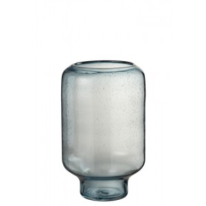 Modrá skleněná váza / svícen Light Blue L - 22*22*37 cm