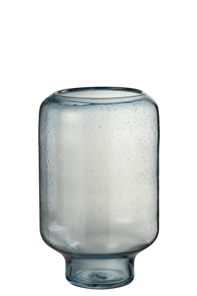 Modrá skleněná váza / svícen Light Blue L - 22*22*37 cm