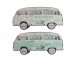 Sada 2 nástěnných dřevěných věšáků v tyrkysové barvě Minibus - 33*75*5 cm