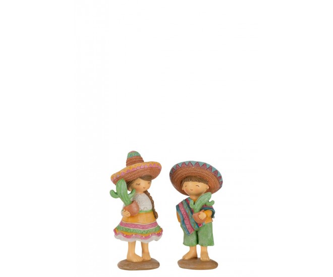 2 ks dekorativní sošky Mexičanů s kaktusy - 8,5*7,5*16,5 cm