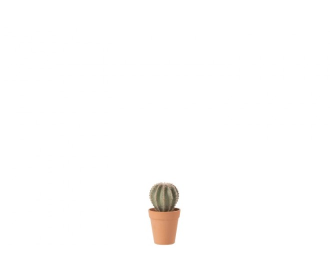 Zelený umělý dekorativní kaktus v květináči S - 10*10*17,5 cm