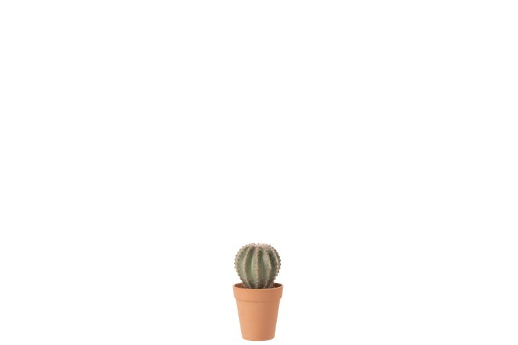 Zelený umělý dekorativní kaktus v květináči S - 10*10*17,5 cm J-Line by Jolipa