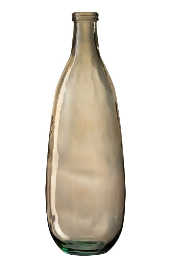 Hnědá skleněná váza  Bottle  - Ø 25*75 cm J-Line by Jolipa