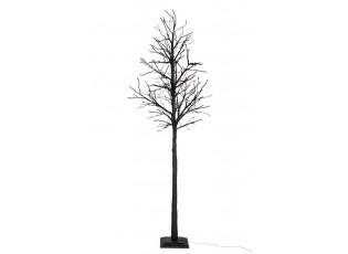 Dekorativní černý strom s LED světýlky - teplá bílá - 300 cm
