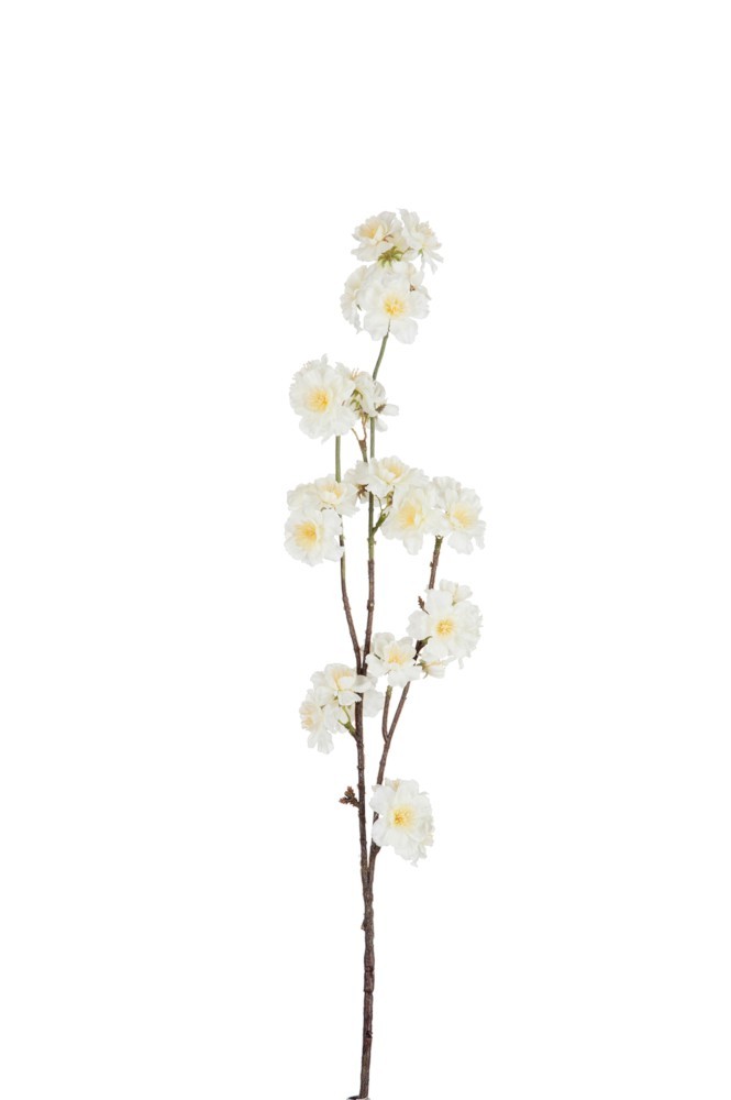 Dekorační umělá větvička s krémovými květy Kersenboom - 77,5 cm