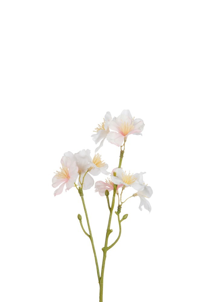 Dekorační umělá větvička s růžovými květy Kersenboom - 25 cm J-Line by Jolipa