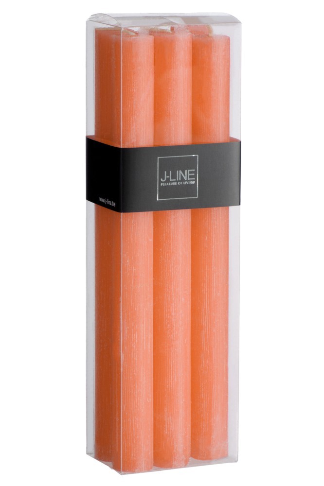 Box 6ks svíček v lososové barvě  Salmon - Ø 2 *23cm / 13h J-Line by Jolipa