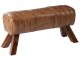 Hnědá kožená lavice v podobě gymnastické Cognac - 91*36*48 cm