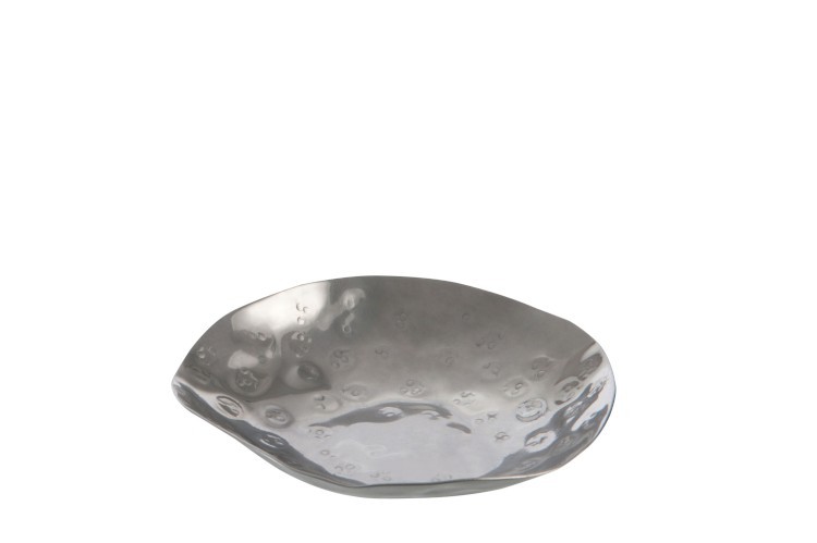 Stříbrný svícen na čajové svíčky Irregular - Ø 10,5*2 cm J-Line by Jolipa
