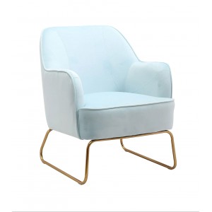 Světle modré sametové křesílko Firenze light blue - 65*75*80cm