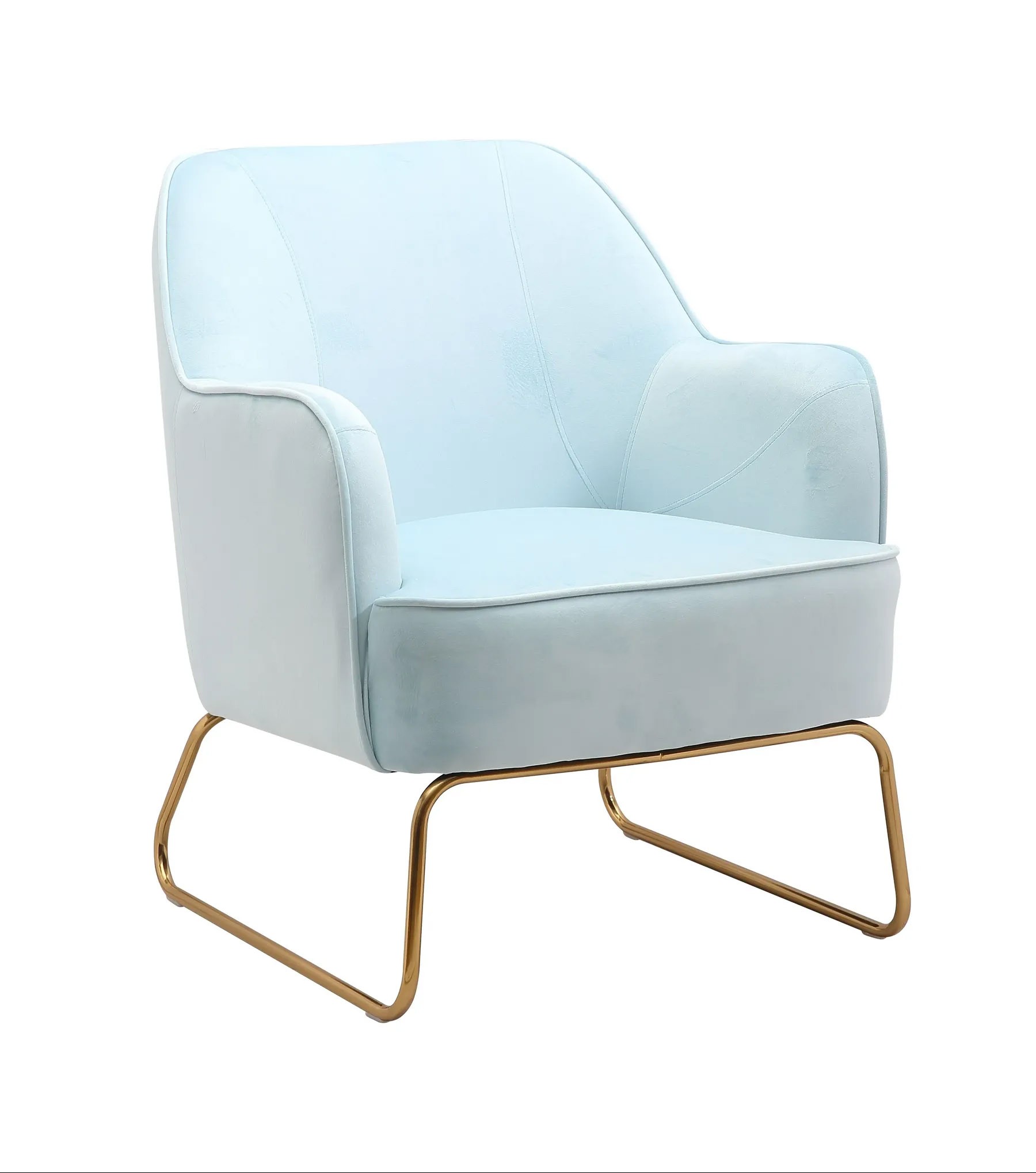 Světle modré sametové křesílko Firenze light blue - 65*75*80cm