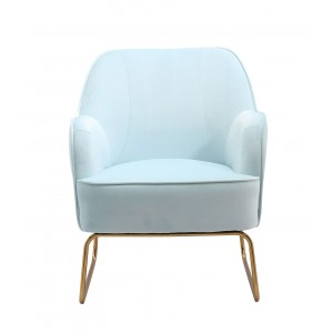 Světle modré sametové křesílko Firenze light blue - 65*75*80cm