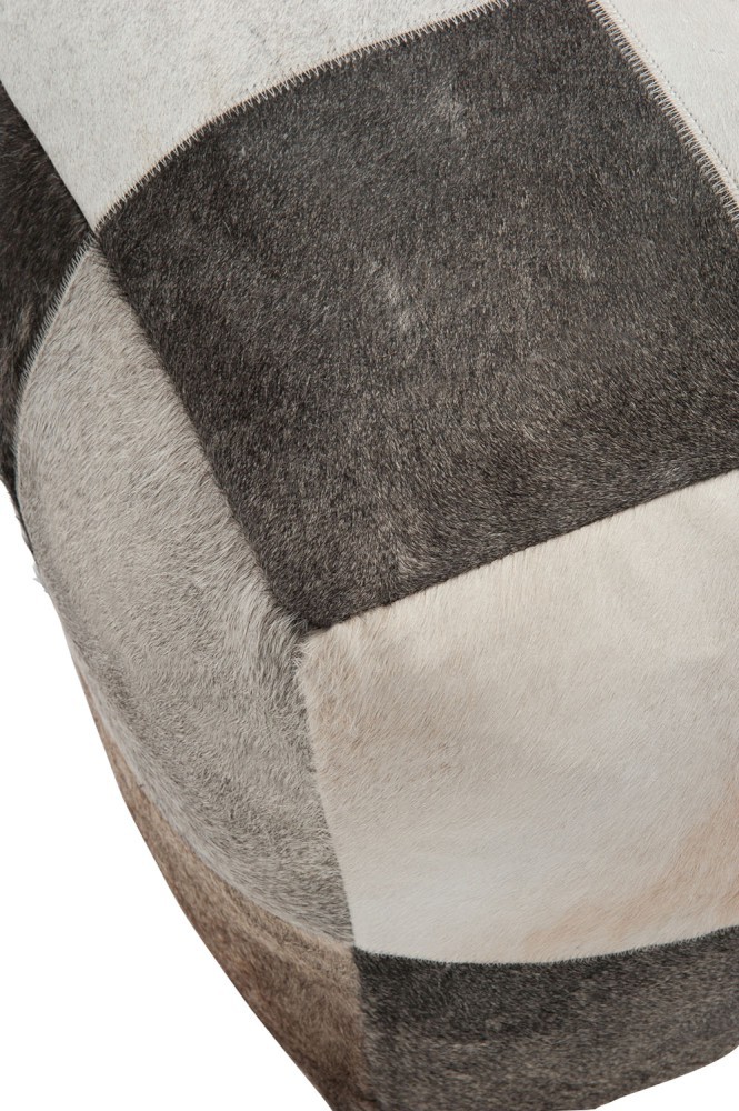 Čtvercový puf z kravské kůže - 44*44*46 cm