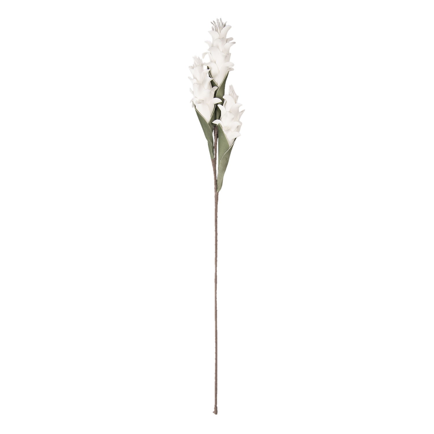 Bílá umělá květina s listy Rosaire - 106 cm Clayre & Eef
