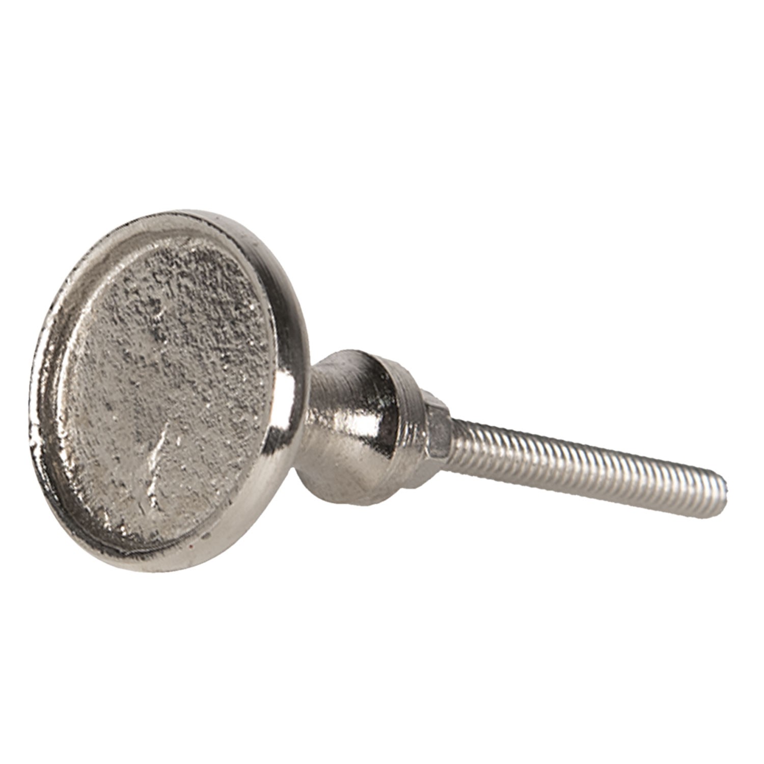 Stříbrná kulatá kovová úchytka- Ø 3*3 cm Clayre & Eef
