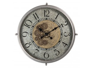 Velké kovové nástěnné hodiny s ozubenými kolečky – Ø 51*8 cm / 1*AA