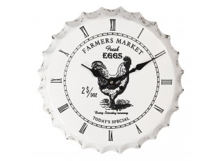 Nástěnné hodiny v designu zátky Farmers Market – Ø 35*5 cm / 1*AA