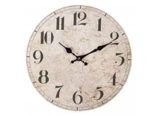 Vintage nástěnné hodiny Carte – Ø 34*4 cm / 1*AA