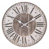 Dřevěné hodiny s římskými číslicemi a patinou – Ø 34*4 cm / 1*AABarva: Hnědá / Béžová / Černá Hmotnost: 0,5 kg Materiál: MDF 