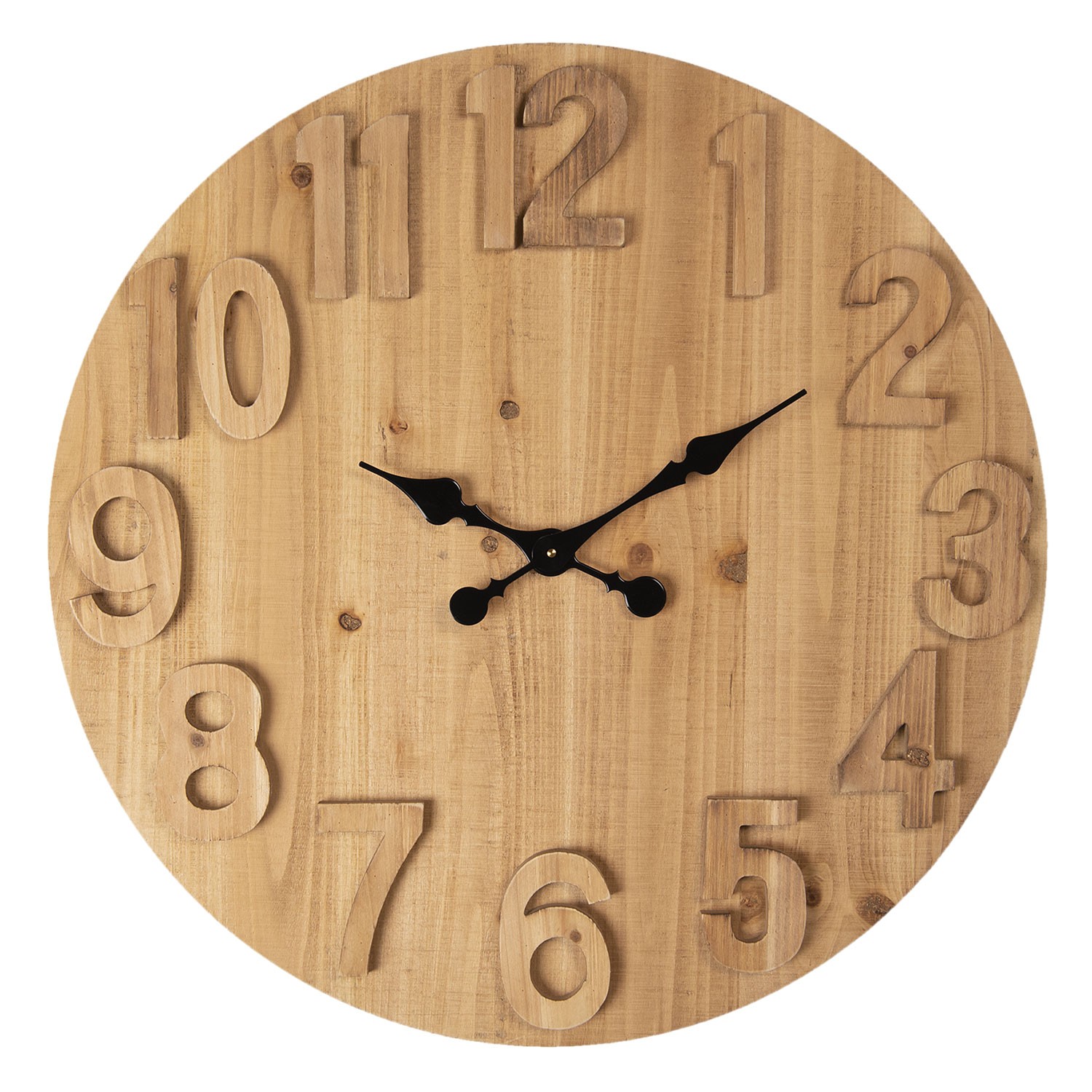 Velké dřevěné nástěnné hodiny Urilla – Ø 70*5 cm / 1*AA Clayre & Eef