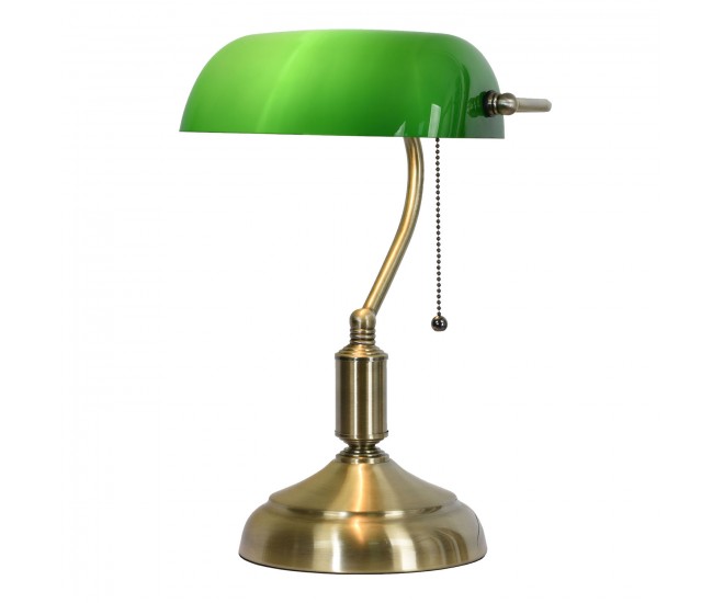 Stolní lampa se zeleným skleněným stínidlem GreenBank