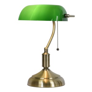 Stolní lampa se zeleným skleněným stínidlem GreenBank