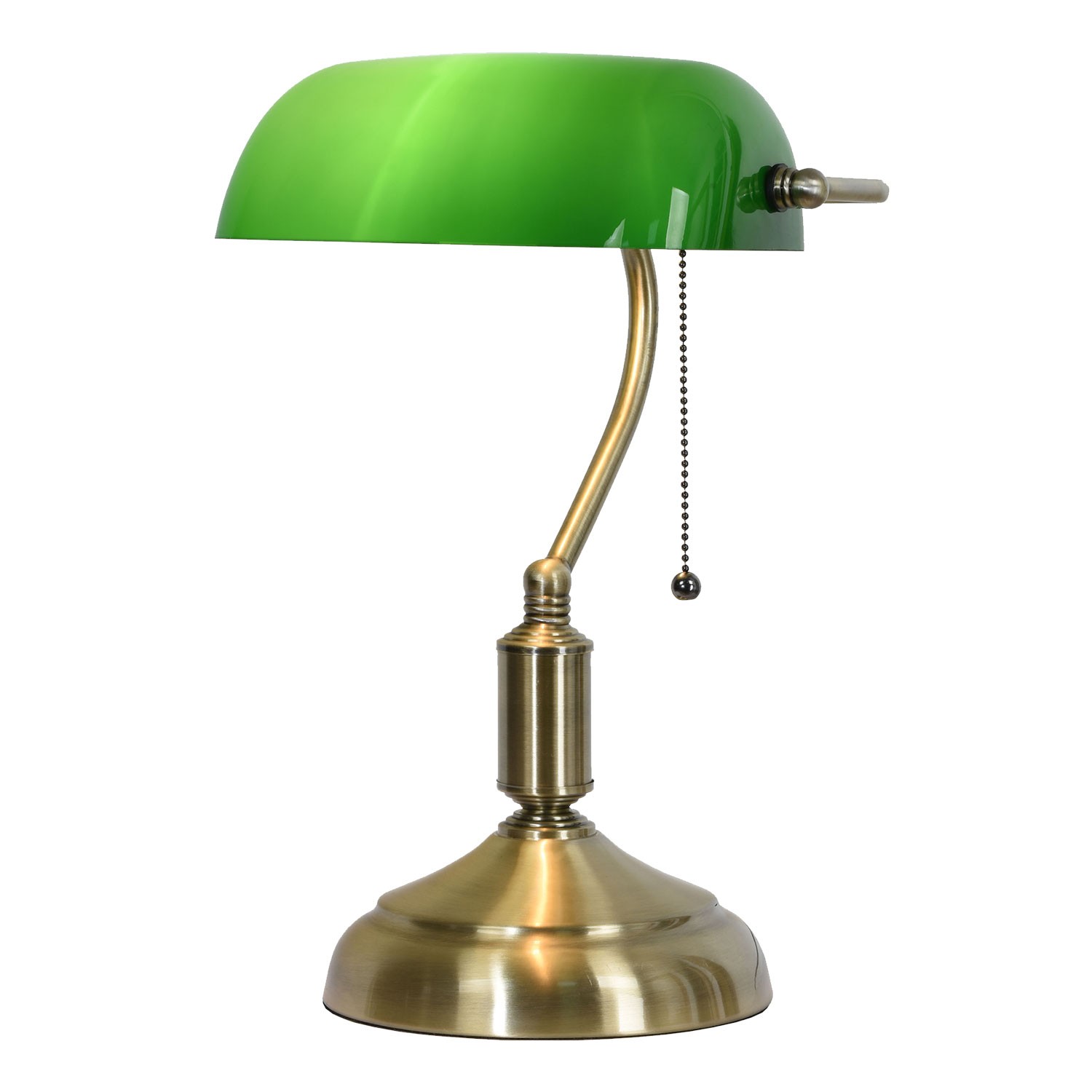 Stolní lampa se zeleným skleněným stínidlem GreenBank