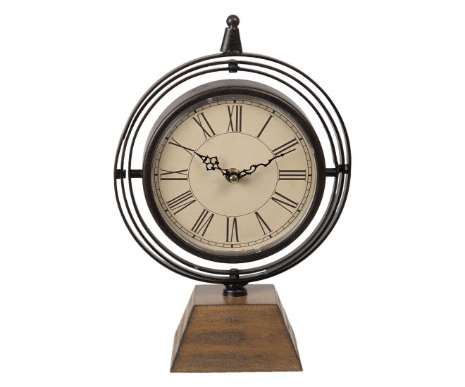 Stolní hodiny s římskými číslicemi v kovovém rámu - 21*11*31 cm / 1*AA