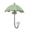 Nástěnný háček s patinou Deštník - 12*5*15 cmBarva: Zelená Materiál: Kov 