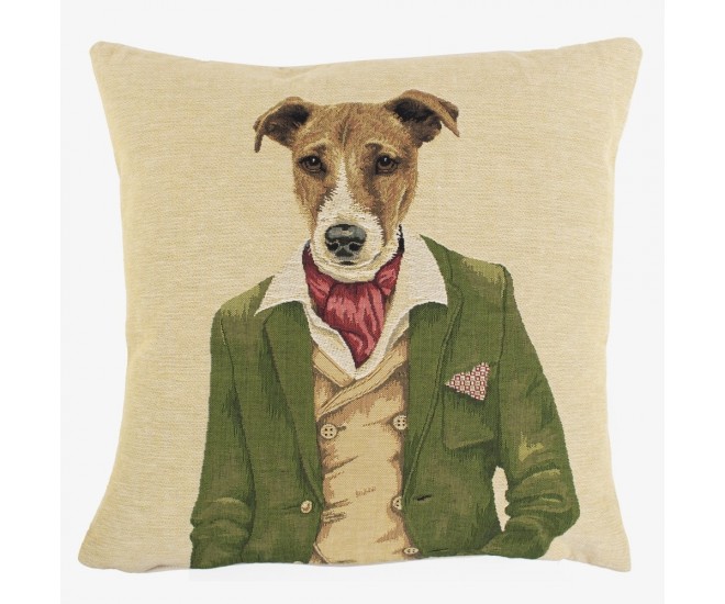 Gobelínový polštář Jack russell v saku - 45*15*45 cm
