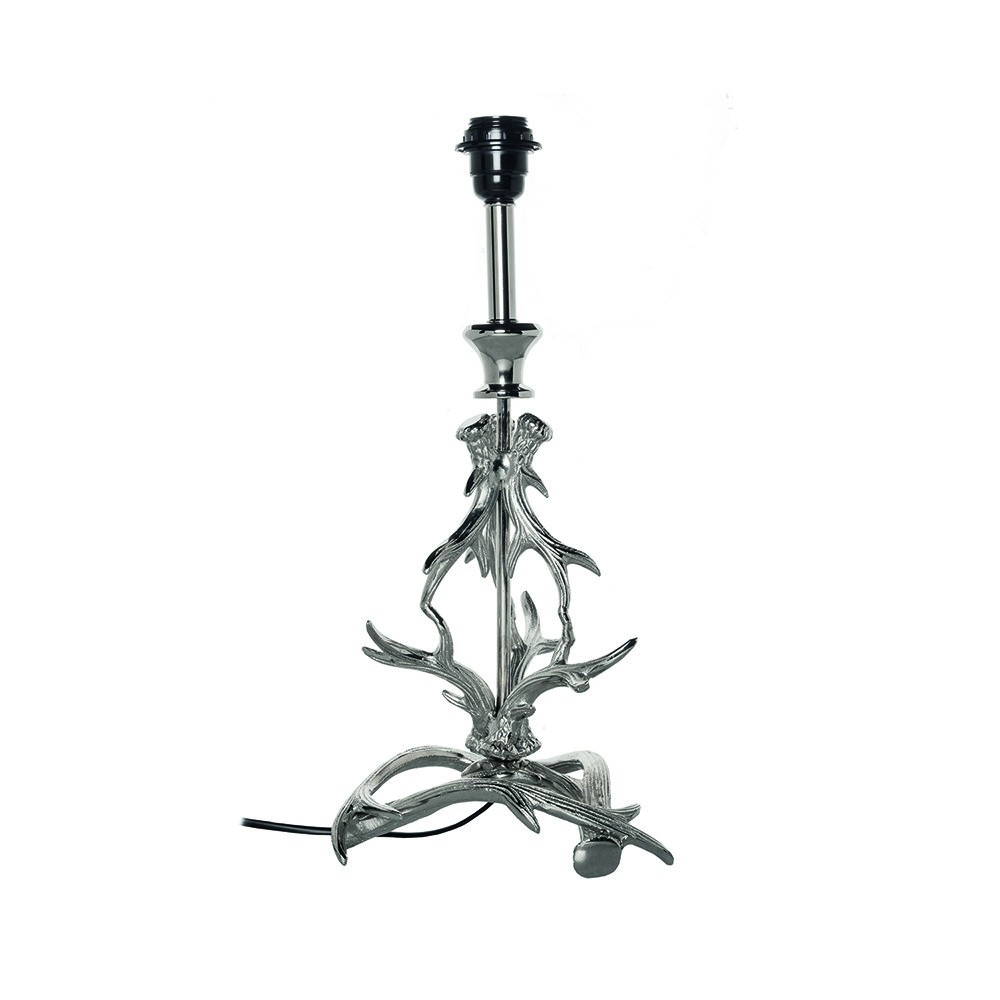 Stříbrná stolní lampa s dekorem parohů - 23*23*60cm Mars & More